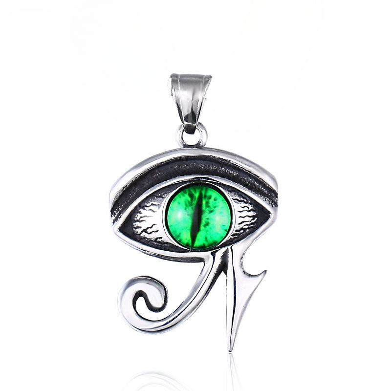 Punk-Inspired Horus Eye Pendant in Titanium Steel for Men - Wholesale Stainless Steel Jewelry