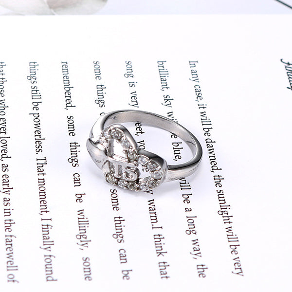 Chic Heart-Shaped Titanium Steel Ring for Women - Minimalist Stainless Steel Jewelry