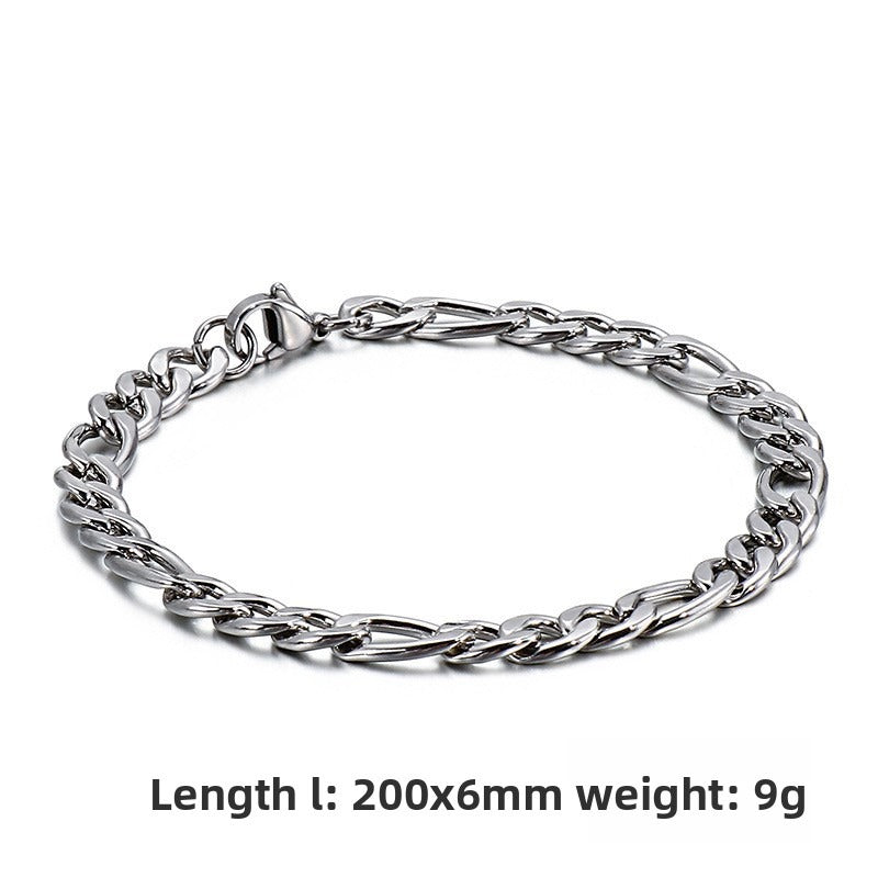 Unisex Hip-Hop Titanium Steel 3:1nk Chain Bracelet – Stainless Steel Hand