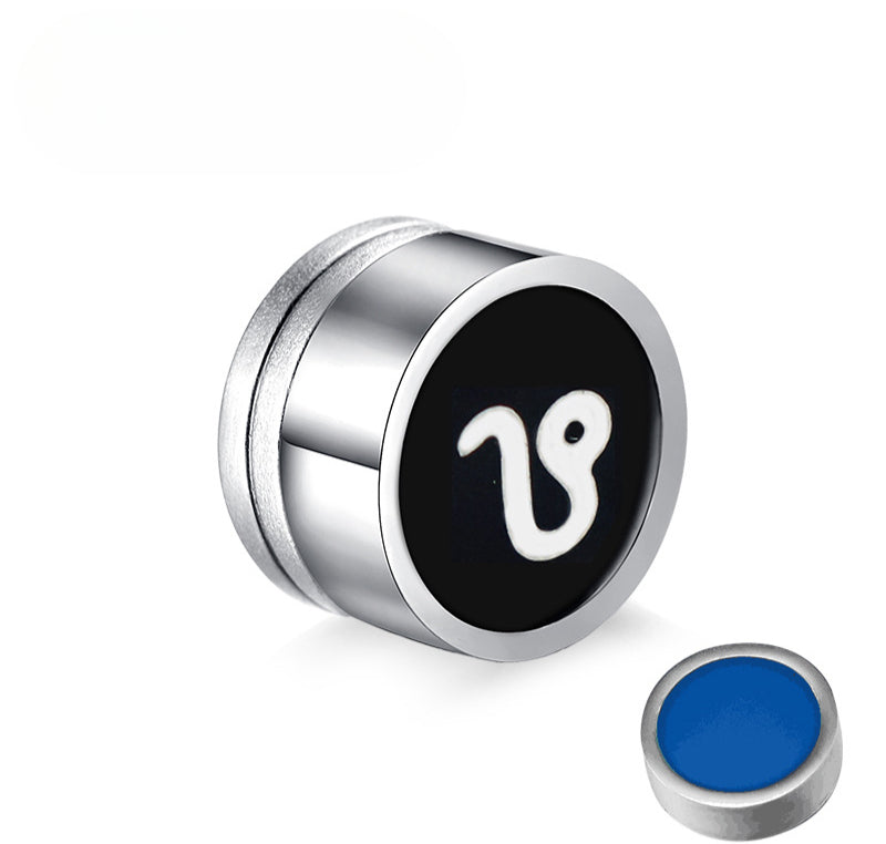 Titanium Steel Twelve Constellation Earrings for Men