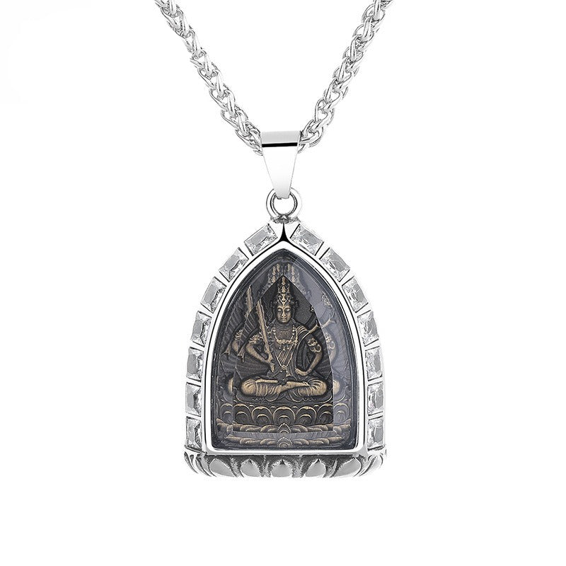 Zircon Necklace – Elegant Eight-Sign Zodiac Buddha Pendant