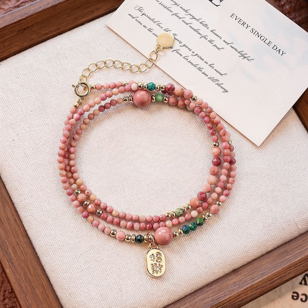 Rhodochrosite Round Bead Convertible Necklace & Bracelet