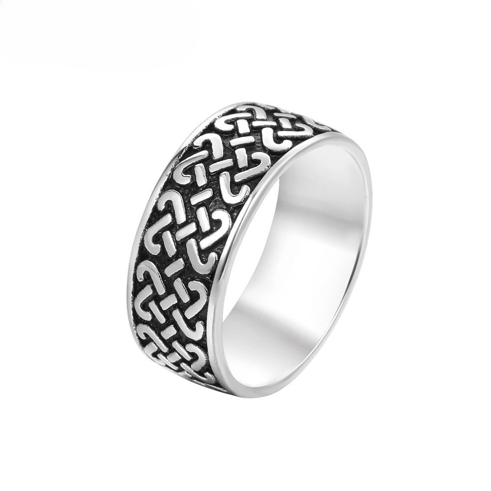 Personalized Titanium Steel Ring Retro Pattern For Men And Unisex Wear By Planderful Durable Statement Accessory