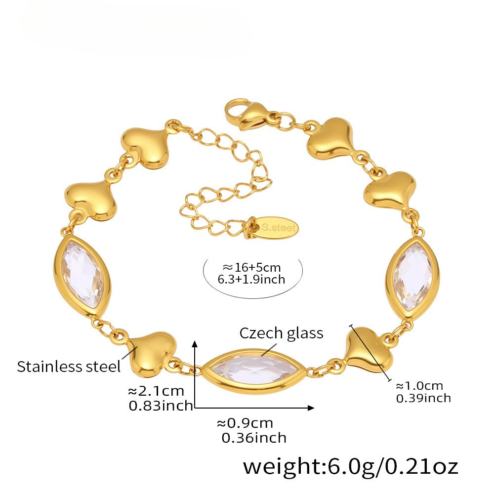 Planderful Czech Glass Love Splicing Bracelet For Her