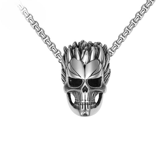 Titanium Steel Necklace - Statement Skull Pendant