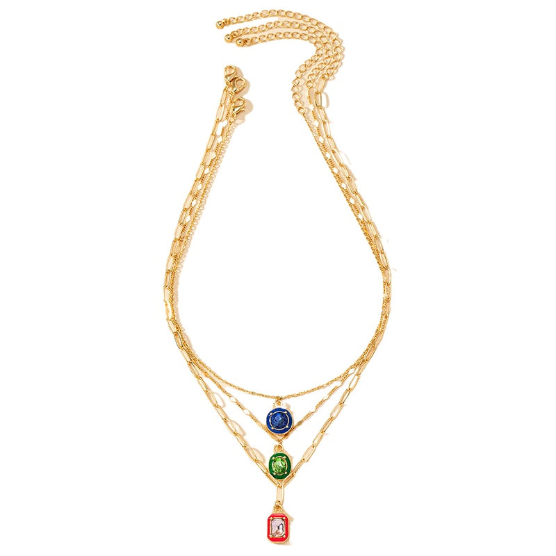 Luxurious Stacked Necklace with Unique Design and Stylish Collarbone Chain