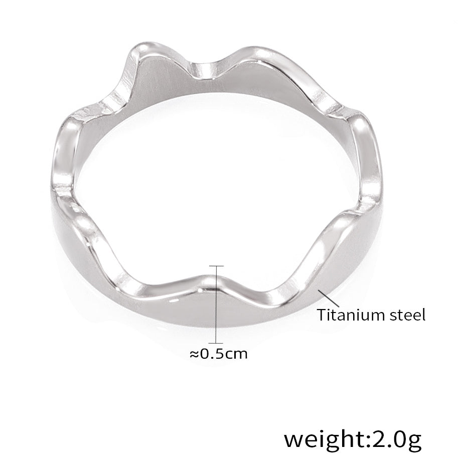 Korean Wave Minimalist Gold-Plated Titanium Steel Ring for Everyday Genie