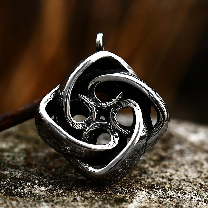 Minimalist Titanium Steel Love Pendant with Celtic Knot Design for Men