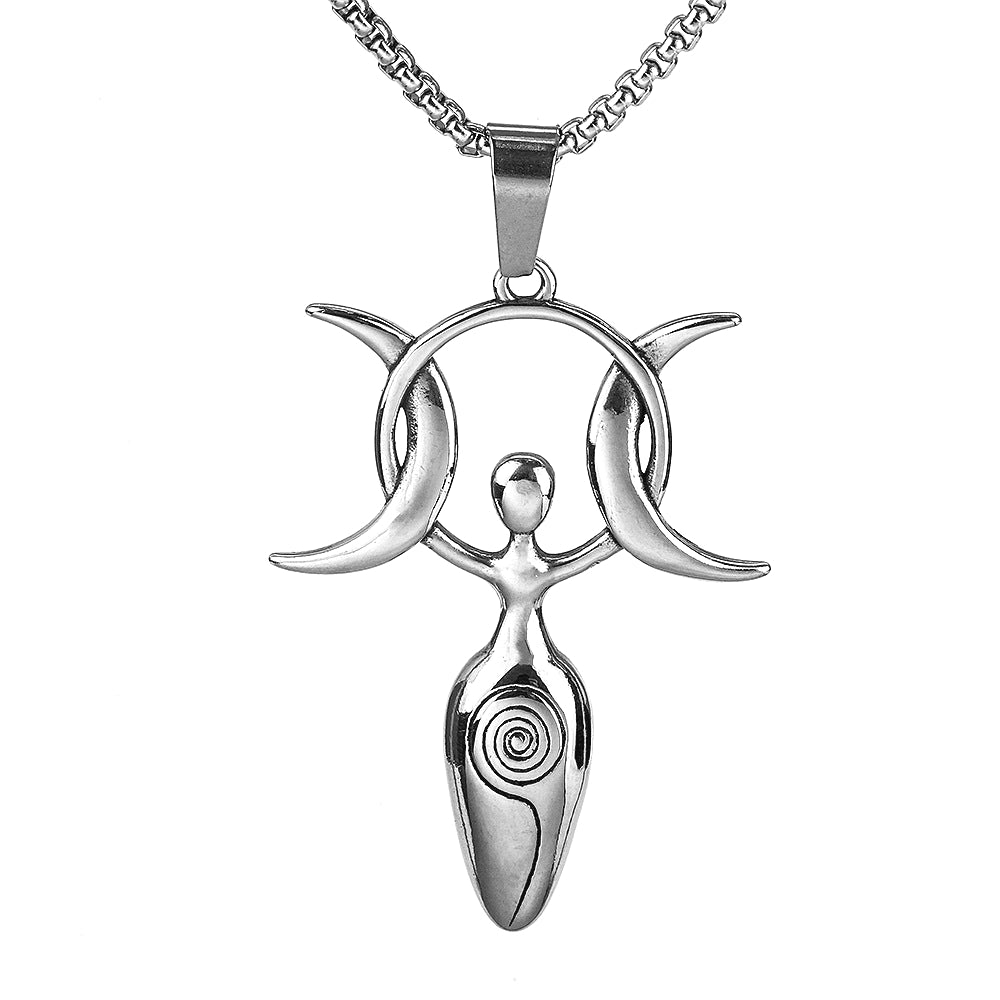 Retro Stainless Steel Men's Pendant Personalized Star Moon Necklace