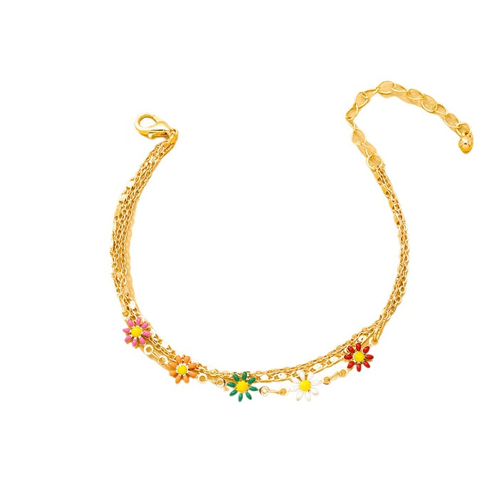 European and American Jewelry: Three-Layer Metal Drop Glaze Bracelet