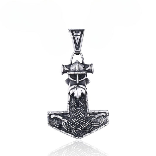 Titanium Steel Viking Thor's Hammer Pendant - European and American Men's Unique Jewelry