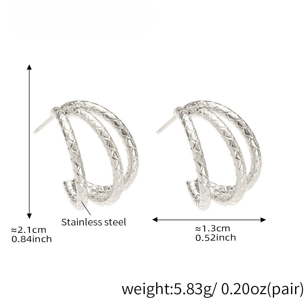 Planderful Everyday C Shaped Gold Plated Earrings