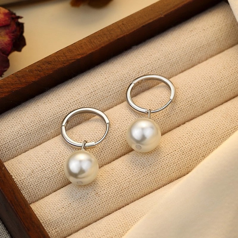 Planderful 925 Sterling Silver Pearl Stud Earrings Everyday Genie For Women Luxury Gift