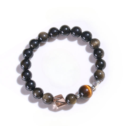 Planderful Fortune's Favor Bracelet – Elegant Obsidian Design for Couples