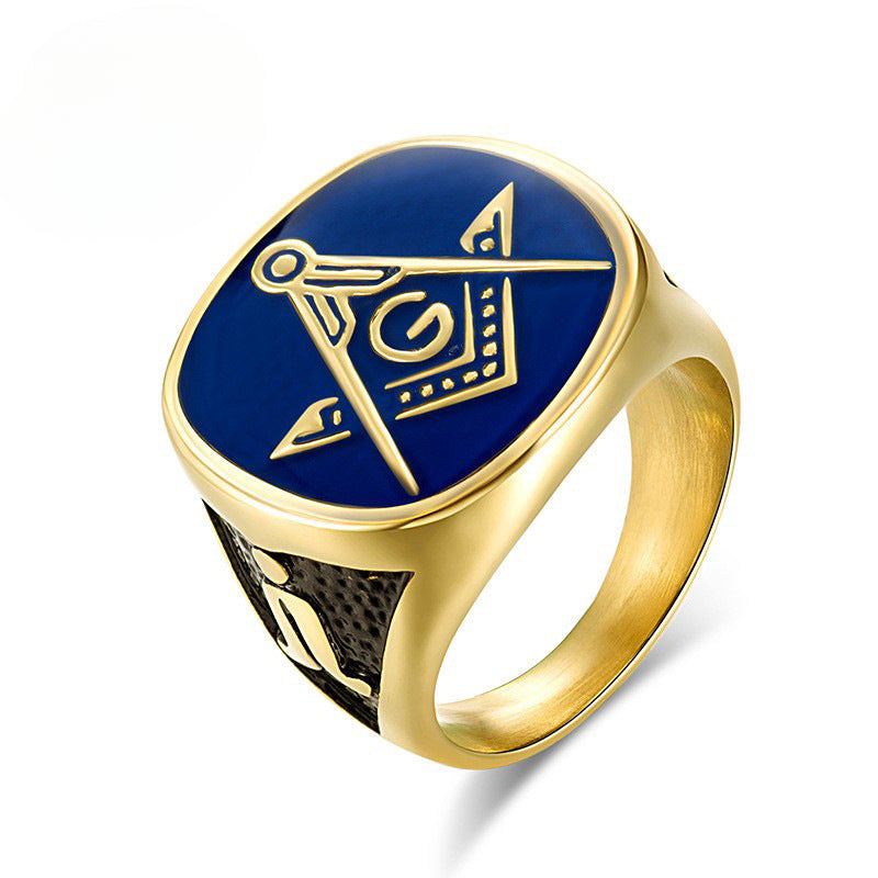 European And American Freemasons Gold Men's Ring Wholesale