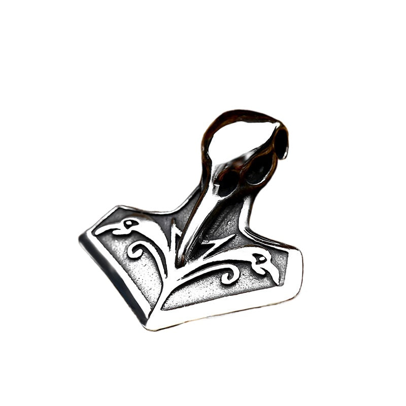 Nordic Vintage Titanium Steel Odin Crow Pendant for Men - Cross-Border Fashion Accessory