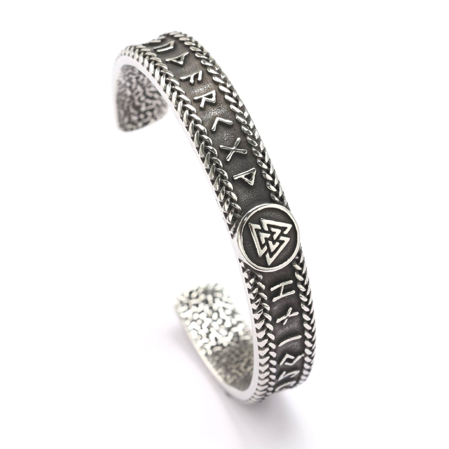 Viking Symbol Stainless Steel Bracelet Unisex C Shape Opening Retro European American Style Planderful