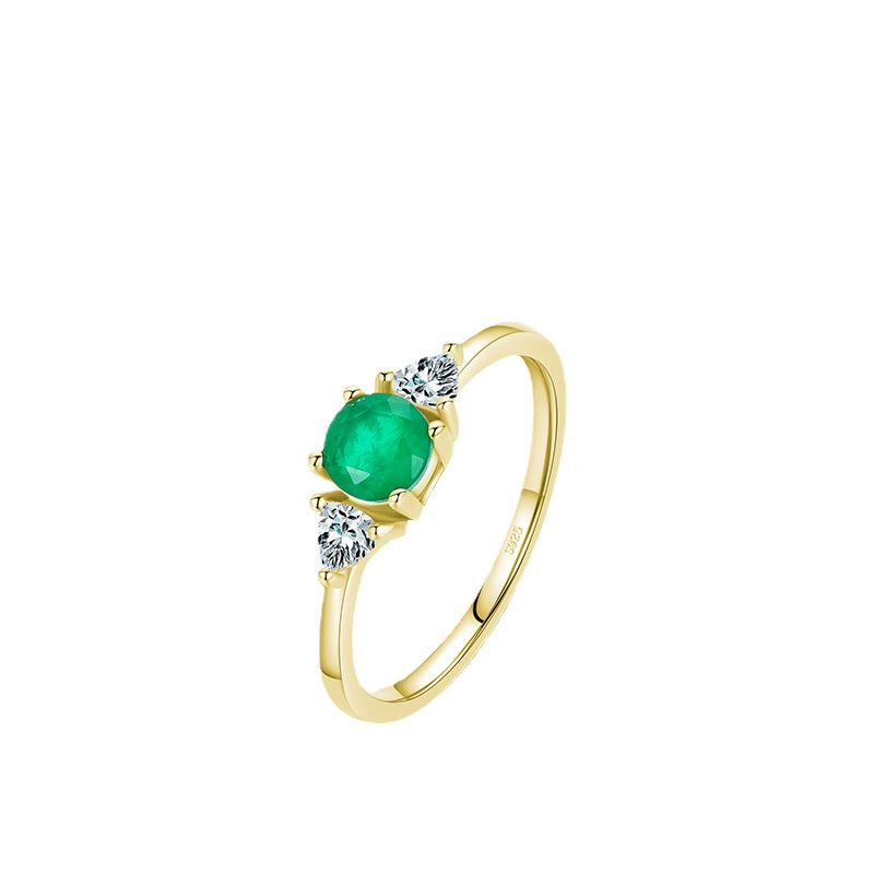 Luxury Sterling Silver Green Zircon Ring