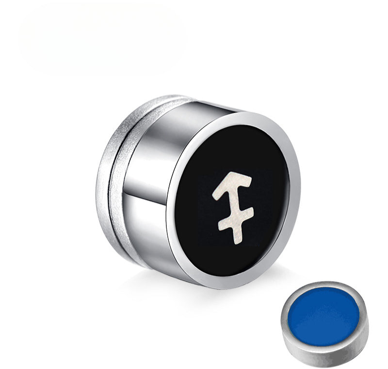 Titanium Steel Twelve Constellation Earrings for Men
