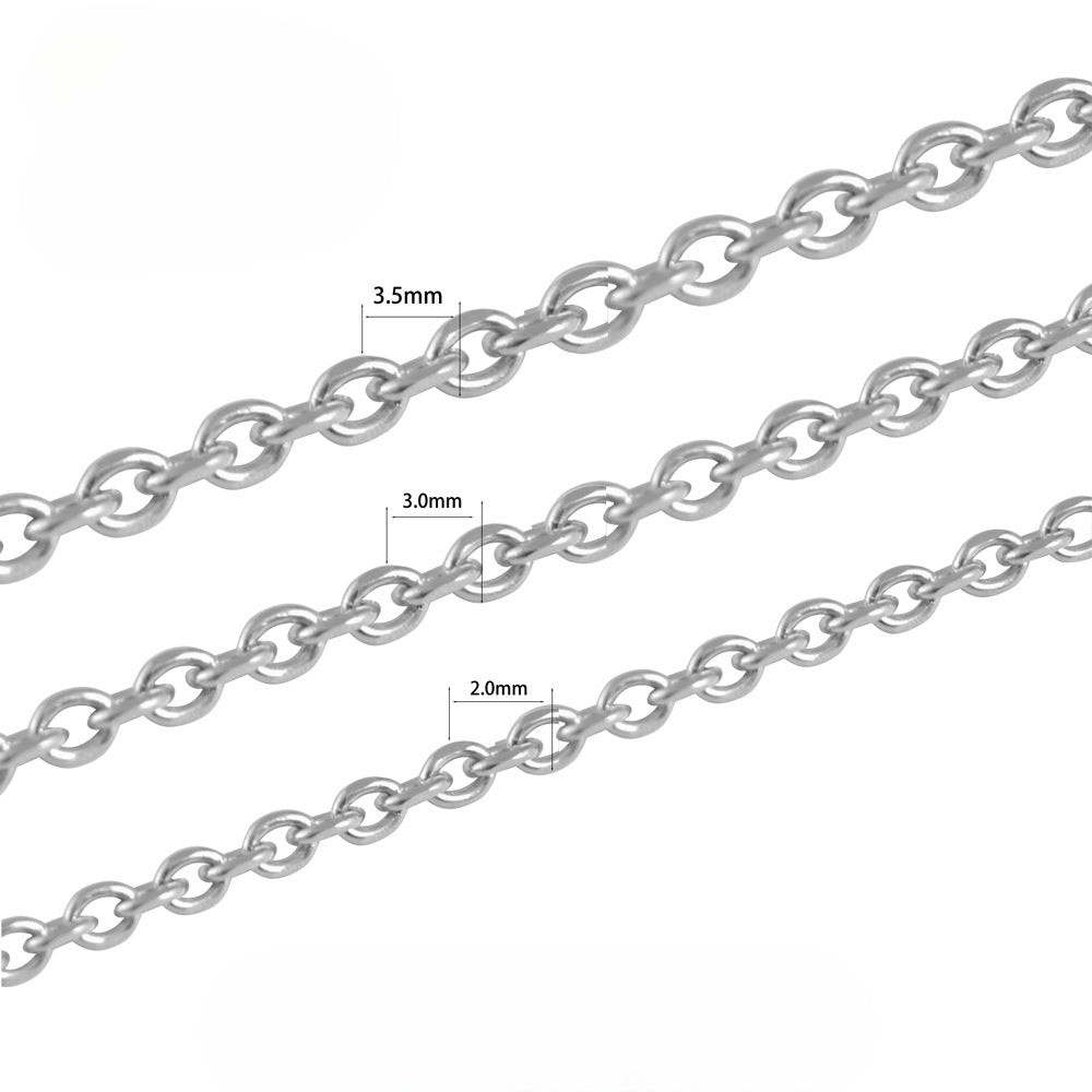 Stylish O-Shaped Four-Sided Cut Chain Stainless Steel Necklace for Men and Couples