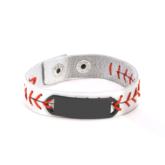 Stainless Steel Men's Fashion Trend Curved Stitched ZP Bracelet Black