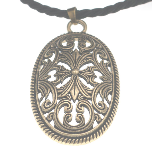 Viking Legacy Zinc Alloy Necklace with Norse Symbols - Unique Men's Pendant