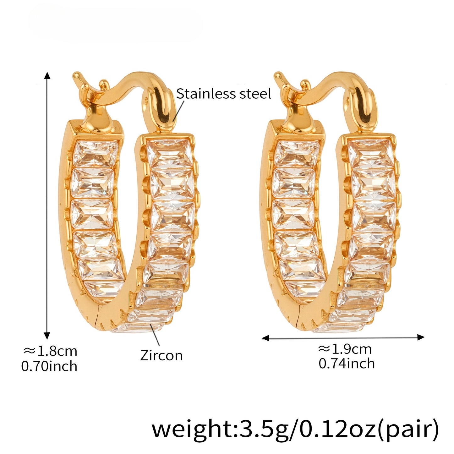 Planderful Elegant Zirconium Ring Earrings For Women