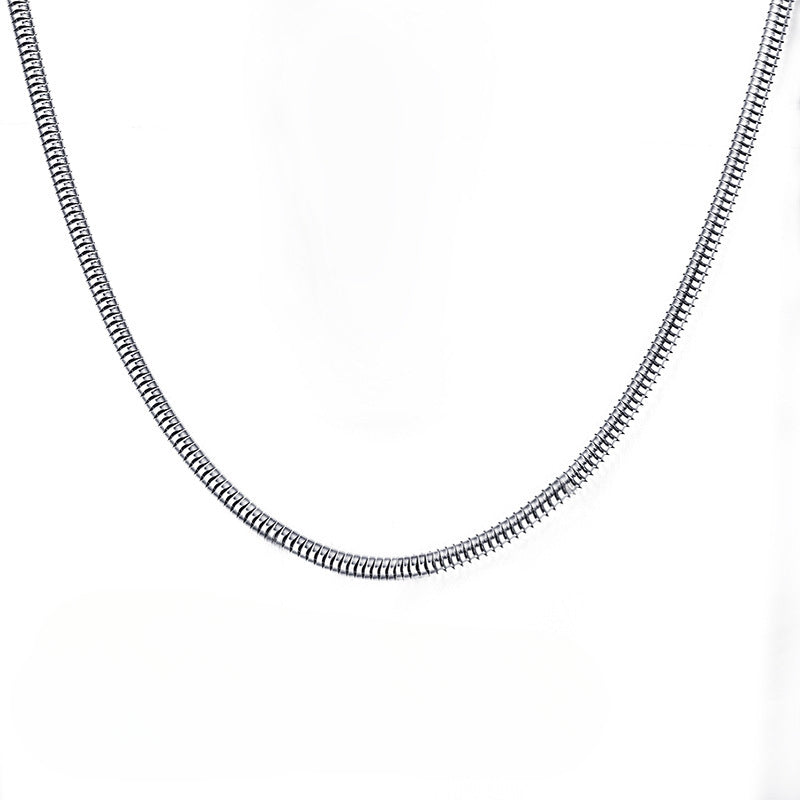 3MM Wide Stainless Steel Round Snake Chain Necklace