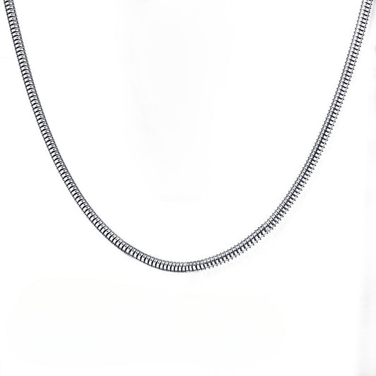 3MM Wide Stainless Steel Round Snake Chain Necklace