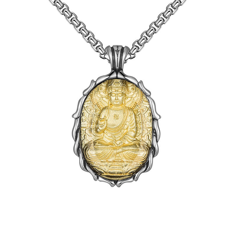 Stainless Steel Necklace – Statement Buddha Pendant For Men