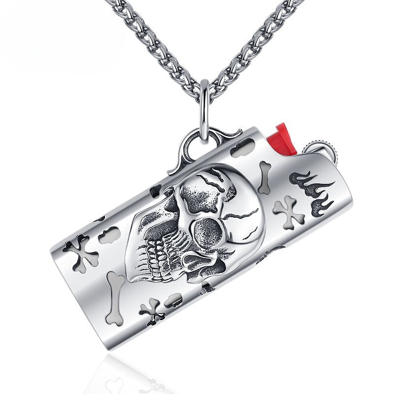 Steel Necklace Pendant – Vintage Skull