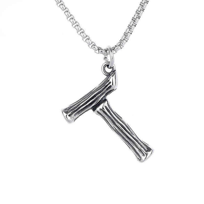 Stainless Steel Necklace – Minimalist 26 Letter Pendant
