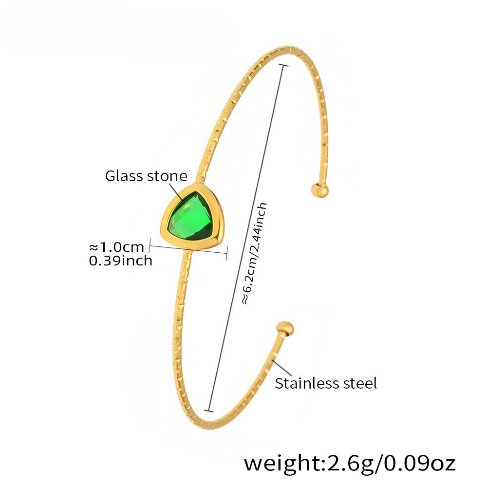 Planderful Genie Czech Glass Open Bracelet Women 18K Gold