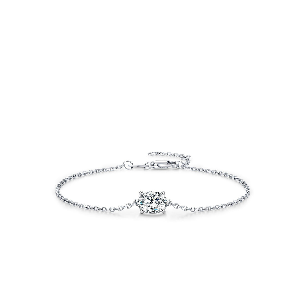925 Sterling Silver Geometric Moissanite Bracelet