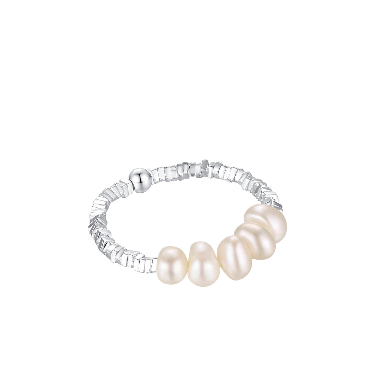 925 Sterling Silver Color-Beaded Ring