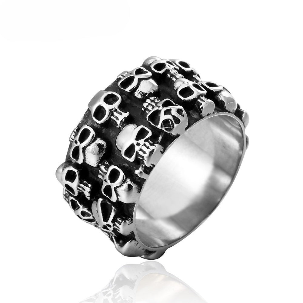 Wide Skull Titanium Steel Ring