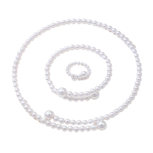 Planderful Imitation Pearl Jewelry Set Open Collar Women