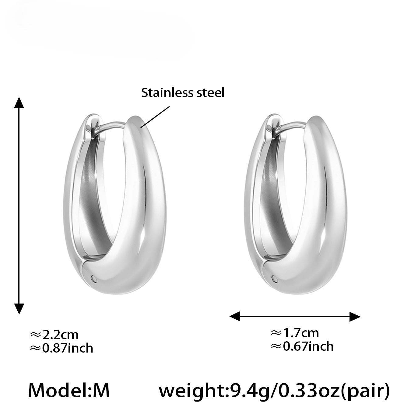 Planderful 18K Gold Plated U Shaped Earrings Minimalist Women