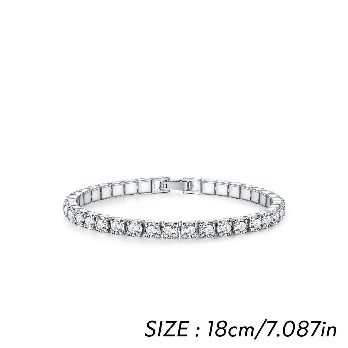 925 Sterling Silver Tennis Zircon Bracelet
