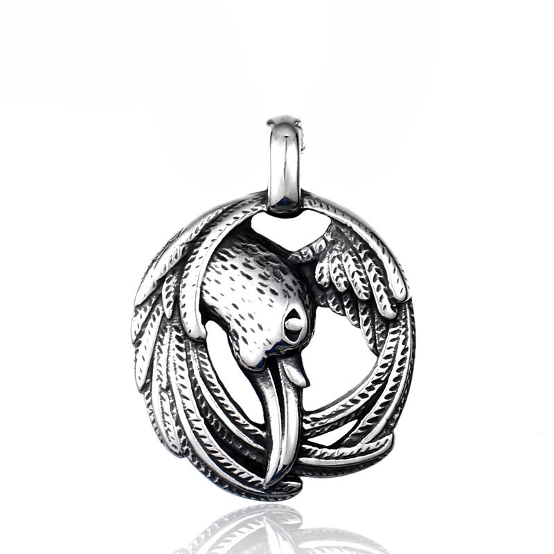 Retro Animal-Themed Stainless Steel Pendant for Men - European and American Wholesale Jewelry