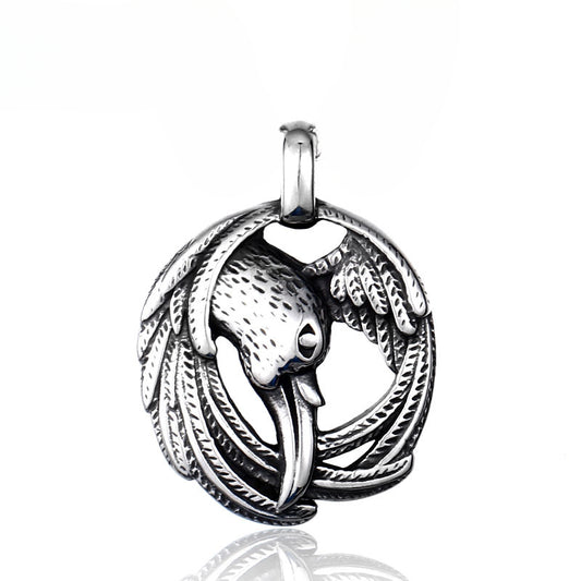 Retro Animal-Themed Stainless Steel Pendant for Men - European and American Wholesale Jewelry