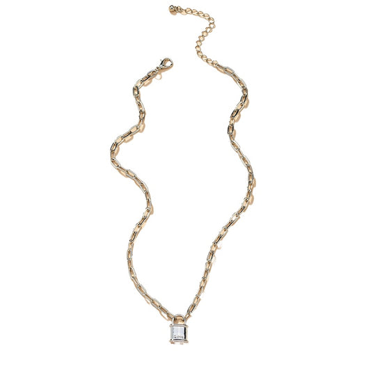 Fashionable Lock Pendant Alloy Necklace - Vienna Verve Collection