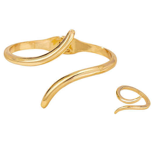 Fashionable Geometric Snake-Shaped Jewelry Set for Women