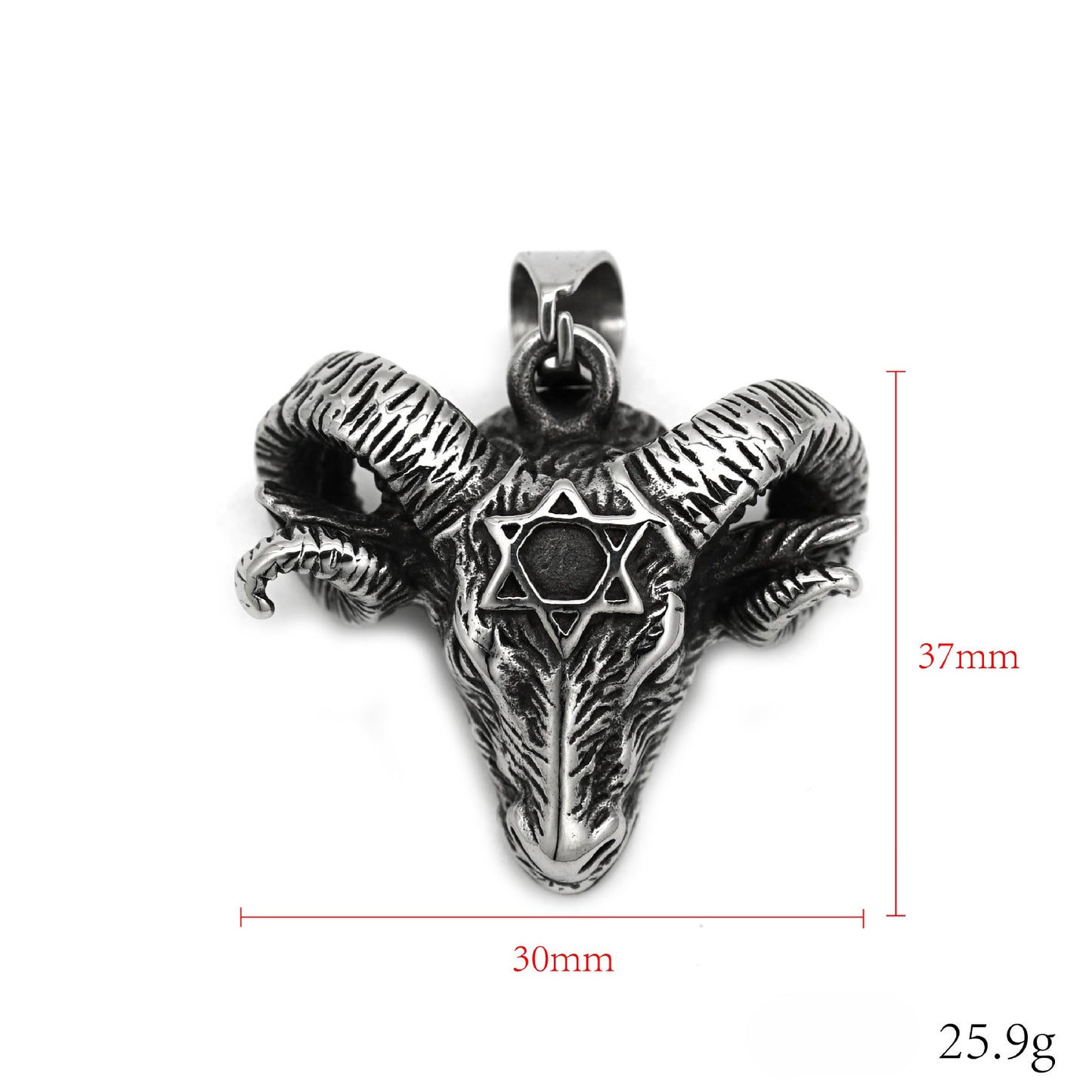 Steel Necklace - Vintage Goat Head Pendant