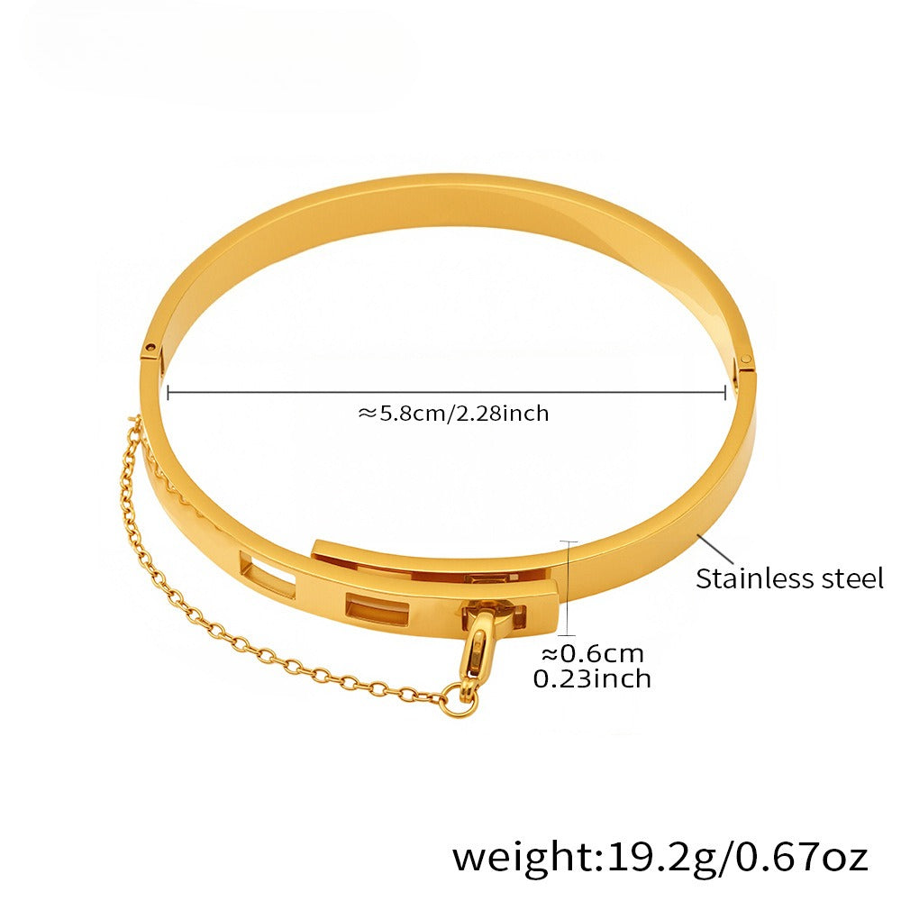 Planderful Chain Tassel Buckle Bracelet Unisex 18K Gold