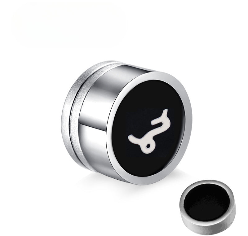 Titanium Steel Twelve Constellation Earrings for Men