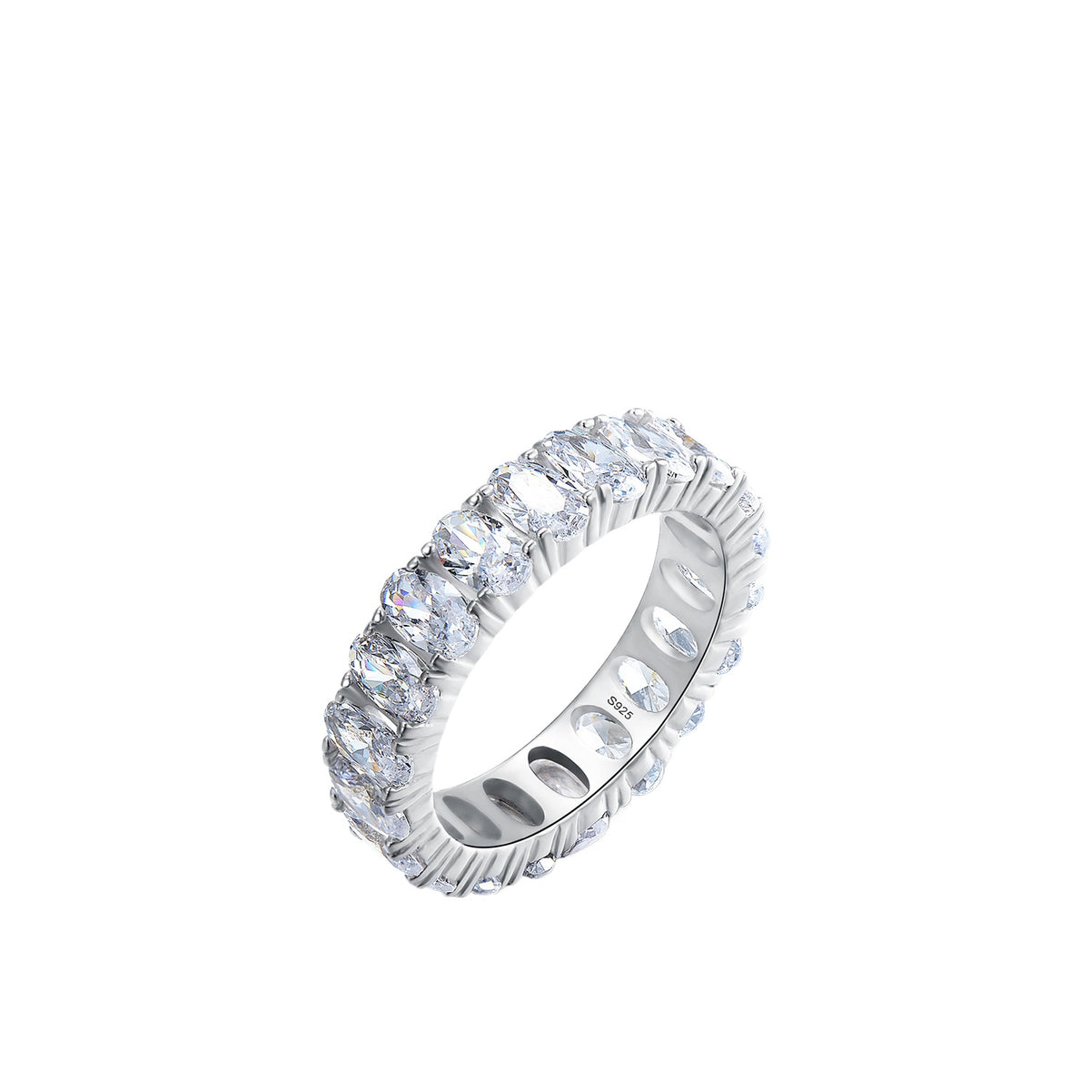 925 Sterling Silver Full-Zircon Band