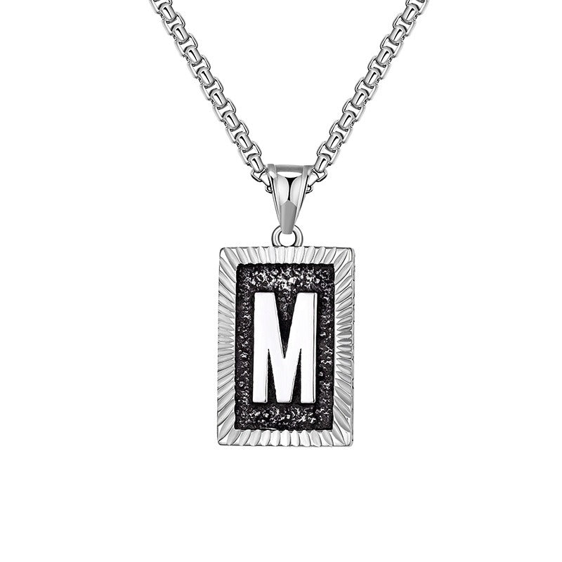 Steel Necklace – Dainty Brand Letter Pendant For Hip Hop Street Style Chain By Planderful