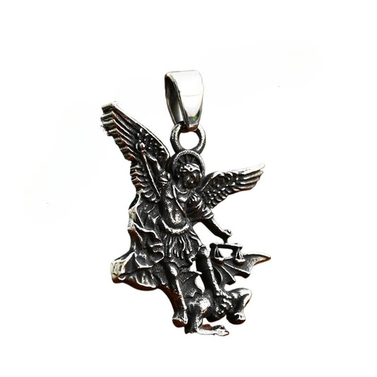 Titanium Steel Retro Angel Wing Pendant Jewelry for Men - European and American Wholesale