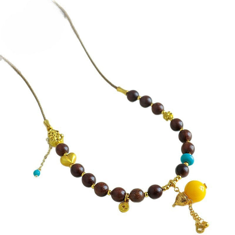 Sandalwood Gourd Pendant Necklace